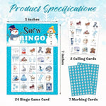 Snow Bingo Game Cards, Winter Games For Adults Large Group Friends Family, Outdoor Indoor Bingo Party Games Set, Christmas New Year Holiday Party Favors Decorations -01