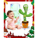 (Updated Volume Adjustment) Dancing Mimicking Talking Cactus Toy,Funny Gift For Toddler 1 2 3 Year Old Boy Girl,Singing Record Repeat What You Say Light Up Baby Infant Toys 6-12 12-18 Months