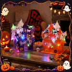6 Set Wooden Castle House Craft Kits for Halloween DIY