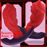 Shark-Shaped Anal Plug with T-Shaped Base and Raised Stimulation Points for Men's Prostate Massager