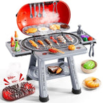 Kids Kitchen Toy Set, Kids Bbq Grill Kitchen Playset With Smoke, Sound & Light, 2-Layer Barbecue Indoor Outdoor Play Grill Toy Gift For Toddler Girl Boy Toy 3 4 5 6 7 8 Year Old