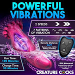 Xenox Vibrating Silicone Dildo With Remote For Men, Women, & Couples. Fantasy Dildo, Stimulating Textures. Rechargeable & Waterproof. 2 Pieces, Pink.