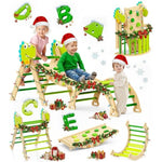 Pikler Triangle Set, 11-In-1 Montessori Climbing Toy For Toddlers, Foldable Wooden Indoor Jungle Gym & Playground Climber For Learning And Motor Skills (18 Months–7 Years)