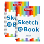 6" x 9" 2-Pack Mixed Media Sketchbook, 50 Sheets, 68lb/100gsm, Spiral Bound