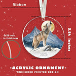 Wolf Ornament - Wolf Gifts For Lovers, Women, Men - Funny Animals Ornaments For Christmas Tree - Animals Themed Gifts - Cute Acrylic Christmas Ornament 2025