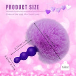 Rabbit Tail Anal Plug,Silicone Butt Plug,Anal Sex Toys For Men,Women And Beginners,Plug Anal For Couples,Butt Plugs For Cospaly (Three Beads)