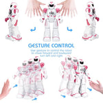 Robots Toy For Kids, Rc Gesture Sensing Toy, Interactive Walking Singing Dancing Robot Birthday Presents For Boys Girls Age 6 7 8 9 Years Old,Pink