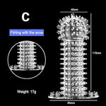 Silicone Penis Sleeve Reusable Condoms Stretchy Textured Studded Stretchy Penis Sleeve Set Penis Rings Erection Delay Sex Toys For Men Couples 5Pcs