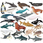 24Pcs Mini Ocean Animal Figurines - Realistic Sea Creatures Toy Figures With Sharks, Whales & Walrus - Under The Sea Life Figure For Party Decoration, Easter Egg Filler & School Project