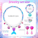 Jewelry Toys For Girls, Classic Unicorn Mermaid Frozen Themed Necklaces Bracelets Rings Earrings Set For Princess Dress Up Pretend Play, Toddler Costume Jewelry, Little Girls Christmas Birthday Gifts