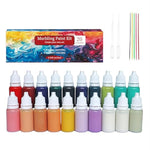 20 Color Watercolor Marbling Paint Kit, 27 Pcs for Canvas, Wood & DIY Art Crafts