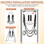 Sex Swing Bdsm Sex Toys Bedroom Furniture Bondage Sex Sling With Adjustable Straps, Heavy Duty Sex Swings With Wild Seat Padded Thigh Support Hold Up 400Lbs(Leopard Print)