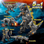 Dinasour Toys For Kids Building Set, 935 Pcs App & Remote Control Robotics Kit, 5-In-1 Tyrannosaurus/Triceratop/Crocodile/Robot/Monster Stem Toys For Boys Girls Age 6 7 8 9 10 11 12+ Year Old
