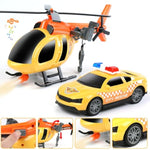 27" Large Friction Powered Construction Truck Car Toy With Excavator And Dump,Semi Truck Toys For 3 4 5 Years Old Toddlers Kids Boys & Girls Gift