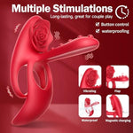Sex Toys Cock Ring with Rose Stimulation Tongue Sex Toy for Men,10 Vibration Modes with G Spot Vibrator Penis Ring Sexual Device Rings Adult Sex Toys for Male?Sex Novelties