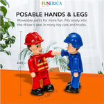 8-Set Bendable Play People Figures For Kids - Firefighters, Police Officers, Construction Workers, Sanitation And Community Helpers Figurines