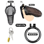 Metal Mesh Penis Cage, Sm Stainless Steel Penis Cage With Cock Rings, Male Chastity Devices Set, Bdsm Restraint Penis Chastity Belt Lock Cock Cage, Adult Bondage Game Sex Toy (Xxl, 55Mm)