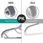 Plastic Hangers, 50 Pack Ultra Thin Non Slip Clothes Hanger Space Saving Coat Hangers, 360°rotating rose gold hook hanger Heavy Duty Pant Hangers (Grey)