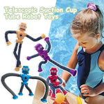Pop Tubes Robot Toys For Kids 4 Pack – Stretchy Telescopic Fidget Toys With Suction Cups, Autism Sensory Toys For Toddlers, Classroom Prizes & Birthday Party Favors
