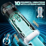 Sex Toys For Men Male Masturbator - Adult Toys For Men Penis Pump With 10 Vibration & 10 Thrusting & 15 Thrusting Speeds With Heating & Drying Base, Lcd Display Male Stroker Adult Sex Toys & Games