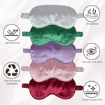 1 Pack Silk Sleep Mask, Soft Silk Eye Blindfold with Elastic Strap for Night Sleeping Travel and Nap, Unisex (Silver)