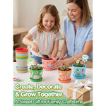 24 Pack Resin Garden Plant Pots for Kids Crafts, DIY Painting Activity Ages 4+