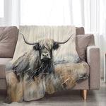 Highland Cow Throw Blanket - Farm Animal Gifts & Decor - Soft, Warm, Cozy Fleece - 50"X40"