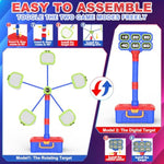 2 In 1 Shooting Games Toys For Boys 5, 6, 7, 8, 9, 10+ Year Old, Moving Shooting Target And Standing Digital Targets With 2 Toy Guns, 24 Foam Balls, Kids Outdoor Game, Christmas Birthday Gift For Kids