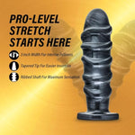 Jet Annihilator Huge Butt Plug Adult Sex Toy - 11 Inch Advanced Extreme Large, 3Inch Thick Anal Probe Dildo, Flared Suction Cup, Women Men Couples - Carbon Metallic Black