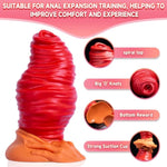 Huge Anal Plug: Silicone Butt Plug With Suction Cup, Dual-Color Butt Plugs Designed For Anal Expansion - Soft Anal Dildo For Men, Prolapse Olive-Shaped Anal Plugs For Thrusting Butt Plugs (A1100-L)