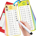 Multiplication Flash Cards 0-12, 15Pcs Times Table Flash Cards Chart, With Dry Erase Markers Sorting Ring, 1St, 2Nd, 3Rd Grades Educational Math Multiplication Game For Kids Classroom Home