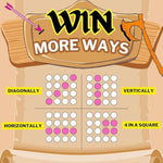 Connect War - 4 In A Row Table Top Game For 2-6 Players, Handcrafted Wooden Games For Family And Group Play, Four In A Row Wood Game