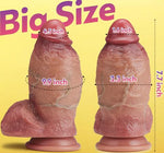 3.7'' Diameter Huge Thick Dildos, 8 Inch Dual Density Realistic Big Dildos with Strong Suction Cup for Hands-Free, Giant Dildo G-spot Anal & Vagina Stimulation for Women Men Advanced Players