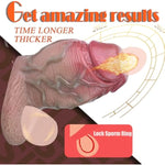 Thick Male Sex Toys Penis Enlarge Sleeve Dildo Sheath, Silicone Glans Exposed Men Couples Intimacy Dildo Cuff, Adult Penis Cover With Cock Ring