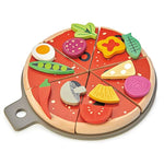 - Pizza Party - 6 Slices Of Realistic Pizza Toy Set With 12 Different Toppings, Kraft Card Take-Out Box Included - Pretend Play Food For Kids - 3+