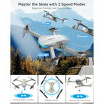 Drone With Camera For Adults 5K, Brushless Motor Drones For Kids Beginners,Fpv Foldable, Optical Flow & Altitude Hold, Wifi Live Video, Gesture/Voice Controlt,Toys Gifts For Teen Boys (Gray)