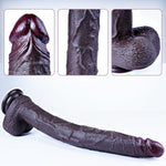 16.5 Inch Black Extra Long Dildo, Women Realistic Sex Toys,Soft Dual Density Silicone Huge Dildo, Strong Suction Cup, Xxl Giant Dildo, Large Dildo Stimulator With Balls For Women/Men/Couples