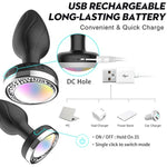 Remote Controlled Luminous Vibrating Anal Plug, Ten Frequency And Ten Color Wearing G-Spot Stimulation Butt Plug Sex Toys For Men And Women(Antler)