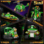 Stem Robot Building Toys For Kids 6-12, 5In1 App & Remote Control Stem Tractor Frog Robot Building Kits, 732Pcs Diy Educational Construction Building Block Set For Kid, Erector Set Gift For Boys Girls