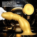 Super Thick Butt Plug Huge Anal Plug With Big Knot, Gold Silicone Soft Anal Beads Large Anal Dildo With Suction Cup, Anal Trainer Dilator Masturbator Adult Sex Toys For Women & Men (L)