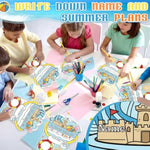 50 Pcs Summer Bucket List Coloring Posters for Kids, 15.5 Inch Classroom Craft