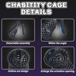 Male Chastity Cage, Small Chastity Device With 5 Sizes Rings And Urethral Sound For Man Penis Exercise Bondage Gear & Accessories Lightweight Adult Sex Toys Fishnet Design (Tight Size - Black)