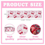 Pink Bow And Cherry Ribbon 10 Yards Bear Ribbon For Baby Shower Birthday Decorations, Classic Grosgrain Ribbon (1 Roll - 0.9 Inch Wide)