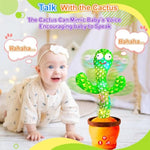 Rechargeable Baby Toys Dancing Talking Cactus Toy For Baby, Volume Adjustable, Singing, Mimicking, Repeating, Baby Infant Toys For Girls Boys, Birthday/Chirstmas Gifts For 1 Year Old
