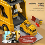 5 In 1 Construction Trucks Cars Toys For Toddlers 3-5, Boy Toddler Car Truck Toys With Light Sound, Includes Crane, Mixer, Bulldozer & Excavator, Birthday Gifts Toys For 2 3 4 5 Year Old