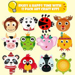 12 Pack Animal Paper Plate Craft Kit for Toddlers Ages 2-5, Preschool Activity