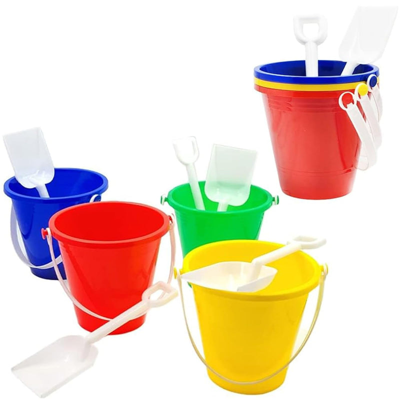 The Dreidel Company Beach Day Playsets, (Pack of 3) 5.25" Sand Bucket Play