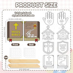 24 Sets Christian Bible Handprint Fan Craft Kit for Kids, VBS & Sunday School