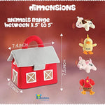 Plush Farm Animal Toys With Realistic Sounds - Plushie Play Set With Barn Carrier