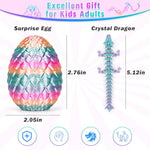 6Pcs 3D Printed Dragon Eggs With Articulated Baby Dragons Inside, Mini Flexible Crystal Dragon Toy For Kids, Fidget Sensory Toy